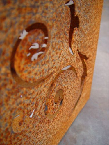 Floristik24 Barockwürfel aus rostigem Metall, 26 cm x 26 cm