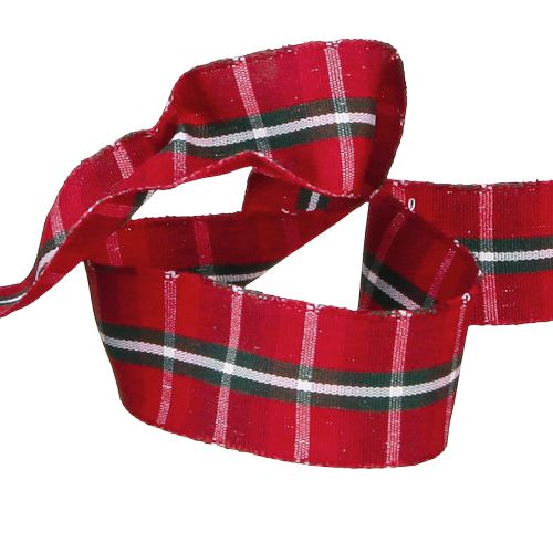 Artikel Rustikales Karoband in Rot für festliche Dekorationen  Breit 25mm Lang 15m