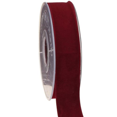 Floristik24 Samtband Bordeauxrot Schmuckband Rotes Band 25mm 7m
