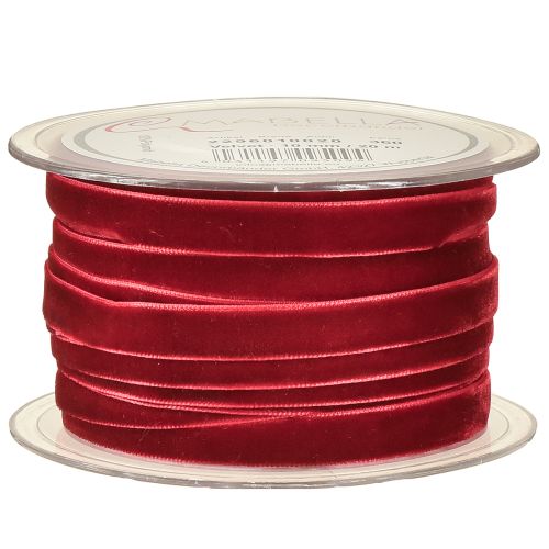 Floristik24 Samtband Dekobänder Velvet Band Bordeaux 10mm 20m