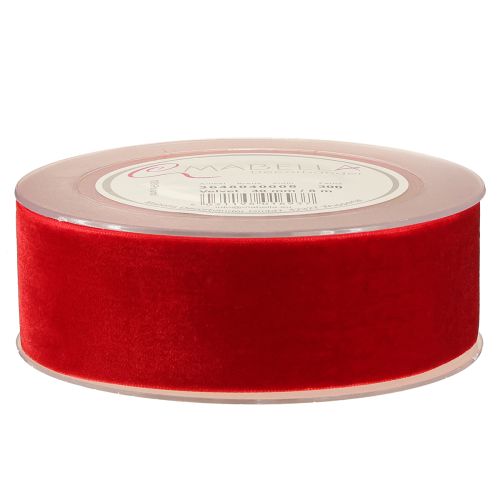 Floristik24 Samtband Geschenkband Dekoband Samt Rot 40mm 8m