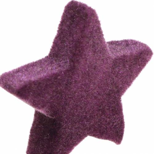 Artikel Streudeko Sterne beflockt Samtsterne Lila Berry 4/5cm 40 St