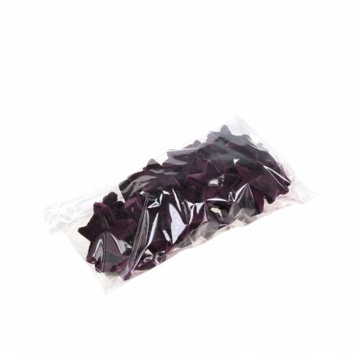 Artikel Streudeko Sterne beflockt Samtsterne Lila Berry 4/5cm 40 St