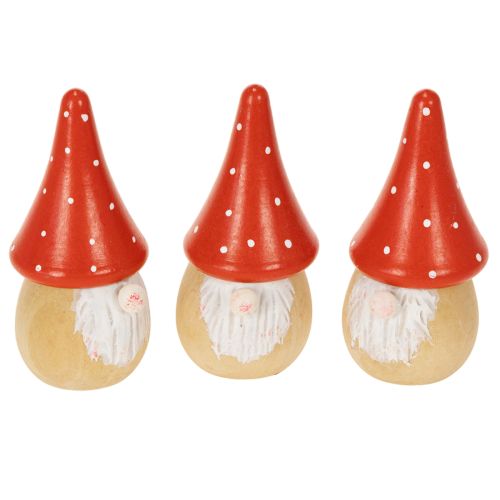 Mini Wichtel Figur Fliegenpilz Tischdekoration 10cm 6St