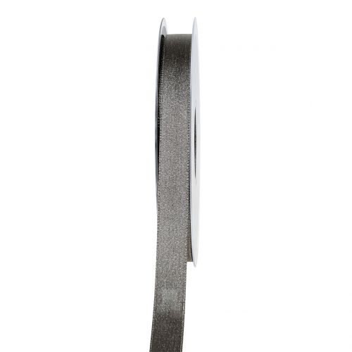 Floristik24 Satinband mit Glimmer Grau 10mm 20m