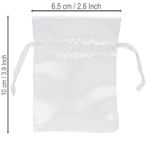 Artikel Geschenkbeutel Satin Satinsäckchen Weiß 6,5×10cm 10St