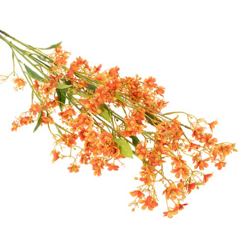 Kunstblume Orchideenzweig Orange filigran Raumdeko 110cm 3St | Floristik24.de