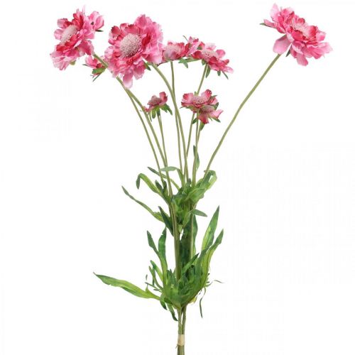 Künstliche Blumendeko, Skabiose Kunstblume Rosa 64cm Bund à 3St