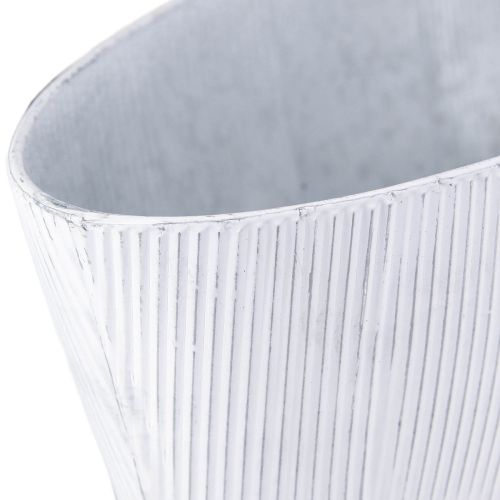 Artikel Schale Oval Metall in Weiß Silber 32,5cm/37cm Set 2St