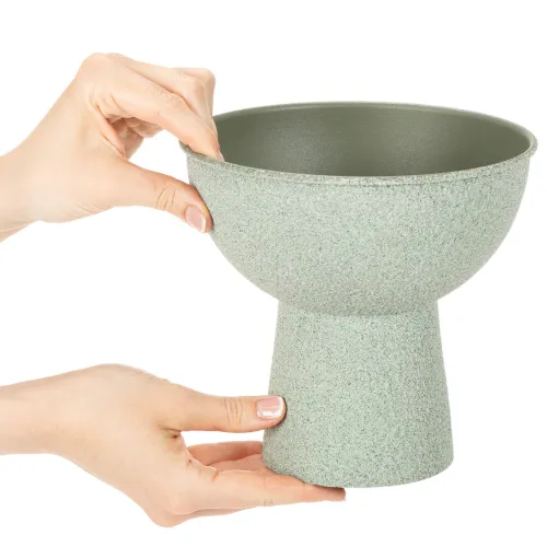 Pflanzschale auf hohem Fuß modern rund 18cm | Floristik24.de