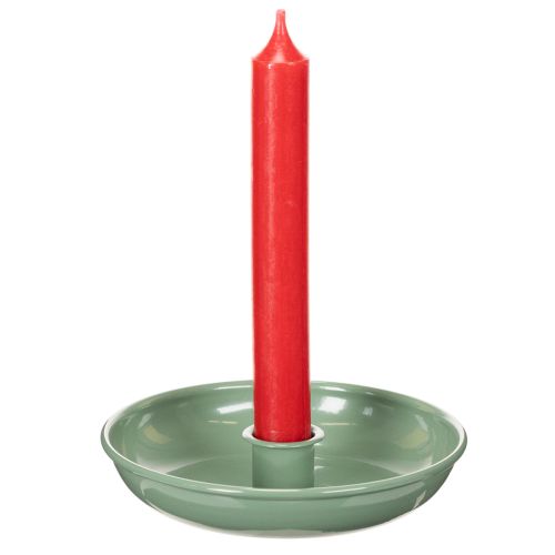 Kerzenständer Metall grün dekorativ für Tafelkerzen 13cm | Floristik24.de