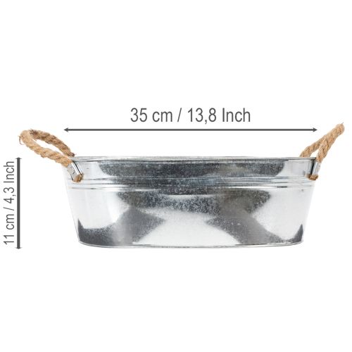 Schale oval 35cm x 21,5cm H11,5cm Zink glänzend | Floristik24.de