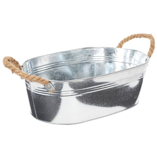 Schale oval 35cm x 21,5cm H11,5cm Zink glänzend | Floristik24.de