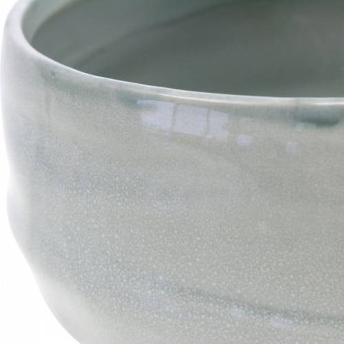 Artikel Schale aus Keramik, Pflanzgefäß gewellt, Keramikdeko oval Ø18,5cm H7,5cm