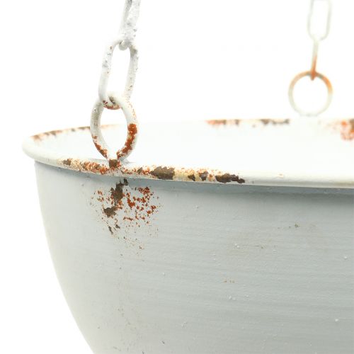 Floristik24 Pflanzschale zum Hängen Weiß Ø26cm H23cm