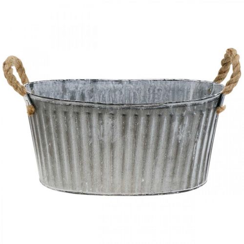 Floristik24 Schale zum Bepflanzen, Blumenschale mit Henkeln, Pflanzgefäß aus Metall L30,5cm