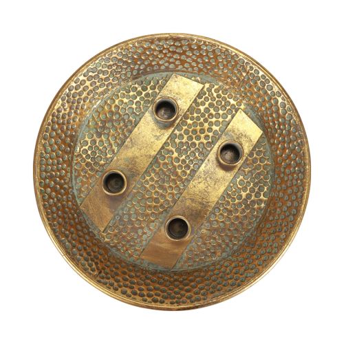 Floristik24 Kerzenteller Metall Antik Stabkerzenhalter Gold Ø32cm