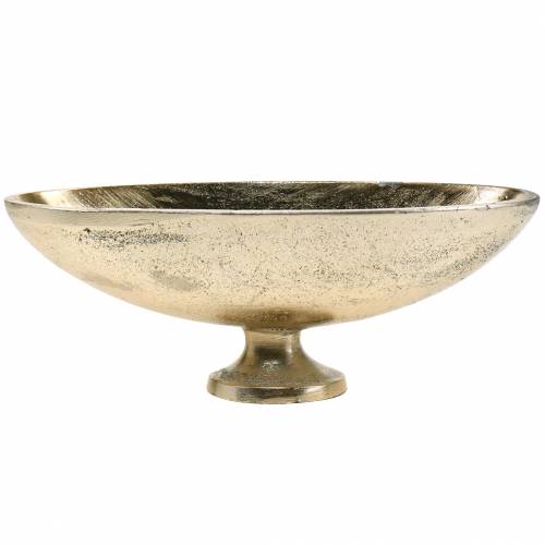 Floristik24 Schale oval mit Fuß Golden 20,5×8cm