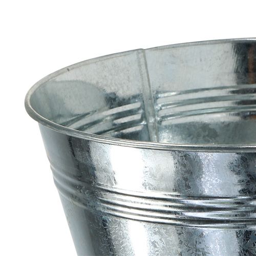 Floristik24 Blechschale rund Silber glänzend Ø22cm H9,5cm 6St