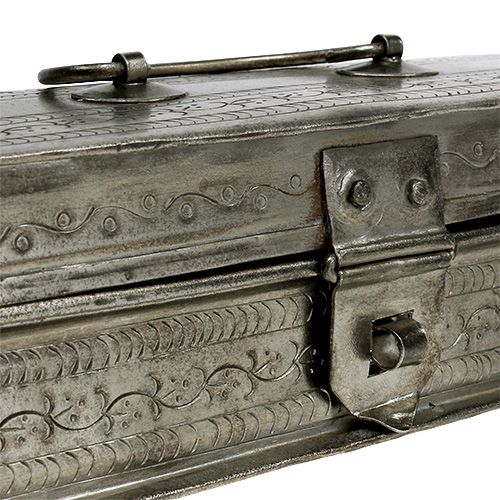 Floristik24 Schatulle Silber 23,5cm x 7,5cm H6,5cm