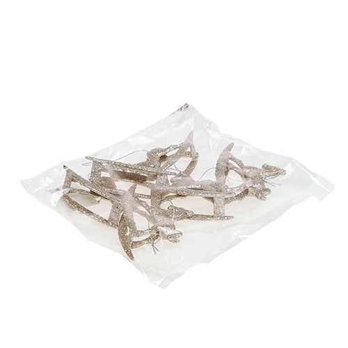 Floristik24 Schaukelpferd 7,5cm Gold mit Glitter 6St