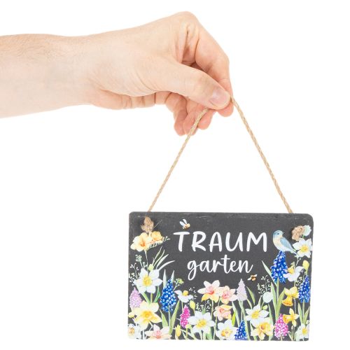 Artikel Gartenschild Traumgarten mit Blumenmotiv Dekoratives Hängeschild 15cm