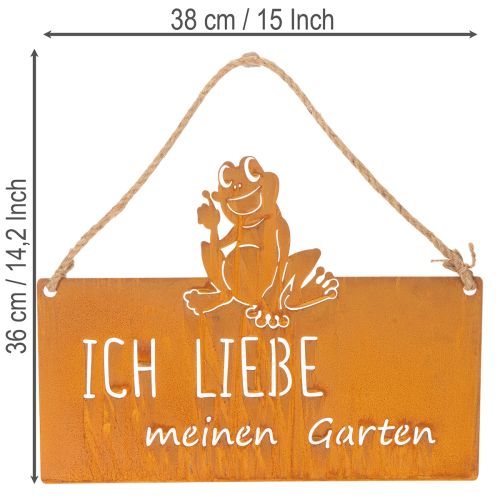 Schild mit Spruch Frosch Metallschild Garten Edelrost 38cm | Floristik24.de