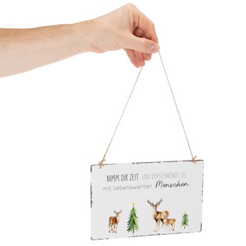 Metallschild zum Hängen mit Spruch und Weihnachtsmotiven 21cm 2St | Floristik24.de