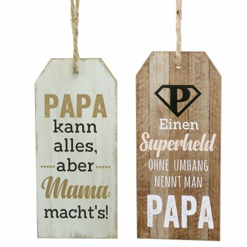 Floristik24 Deko Schild Superheld Papa zum Hängen 20cm 2St