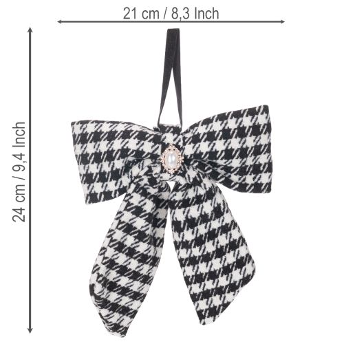 Stoffschleife mit Brosche und Aufhänger Kariert 24cm 2St | Floristik24.de