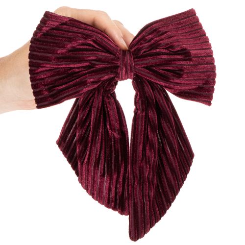 Artikel Stoffschleife Rot Samtschleifen Cord zum Aufhängen für Weihnachtsdeko 24cm 2St