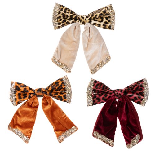 Schmuckschleife mit Animal Print Leopardenmuster 20cm 3St | Floristik24.de