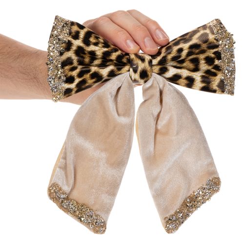 Schmuckschleife mit Animal Print Leopardenmuster 20cm 3St | Floristik24.de