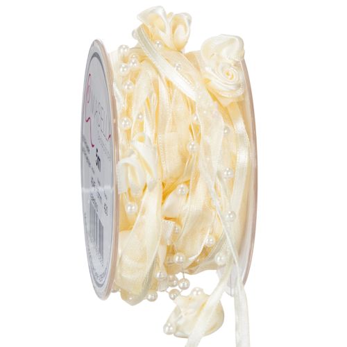 Schleifenband Valentino Creme 15mm 5m kaufen | Floristik24.de