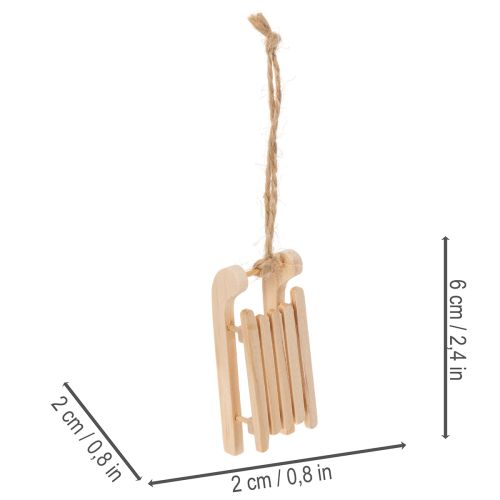 Deko Schlitten zum Aufhängen für Weihnachtsbaum 6cm 6St | Floristik24.de