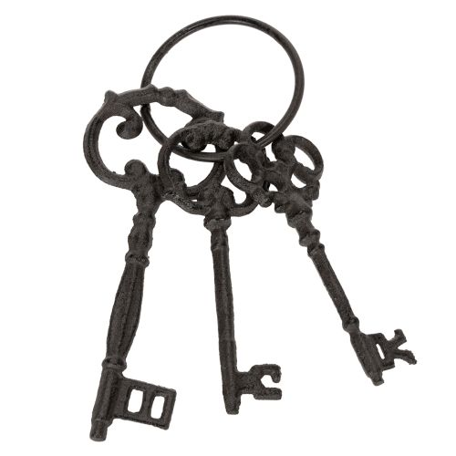 Floristik24 Deko Schlüsselring antike Schlüssel als nostalgisches Wohnaccessoire 27cm