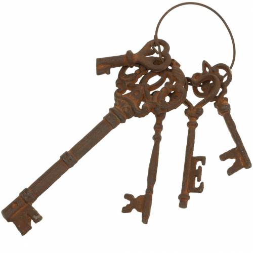 Schlüsselbund 5 Deko Schlüssel Gusseisen Rost 36cm