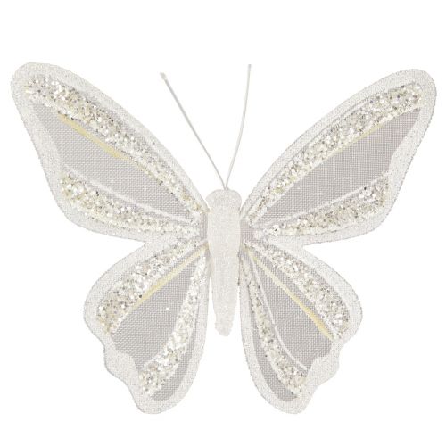 Floristik24 Schmetterling Deko Federschmetterling Optik 15x13cm 2 St
