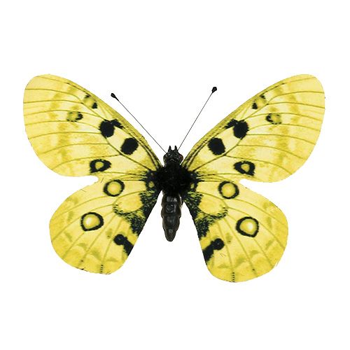 Floristik24 Schmetterling Gelb am Clip 11cm 6St