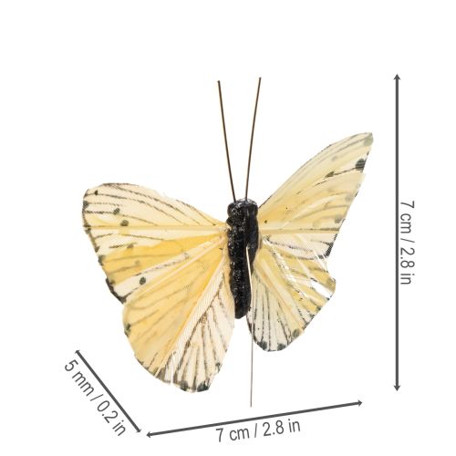Artikel Deko Schmetterlinge auf Draht für farbenfrohe Tischdekorationen 7cm 12St