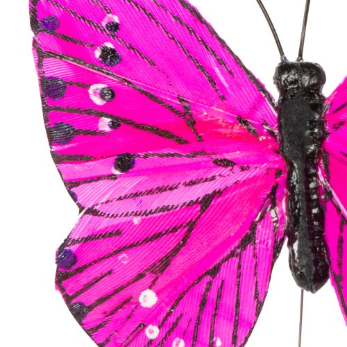 Artikel Deko Schmetterlinge auf Draht für farbenfrohe Tischdekorationen 7cm 12St