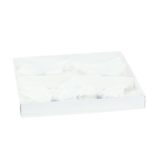 Floristik24 Schmetterling am Clip Weiß 8cm 8St