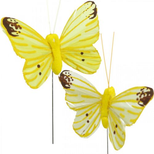 Schmetterlinge 2er-Set Deko 6x4cm gelb Dekoration Deko-Anhänger 