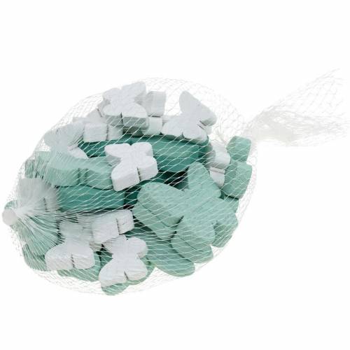 Floristik24 Schmetterlinge zum Streuen Grün, Mint, Weiß Holz Streudeko 29 St