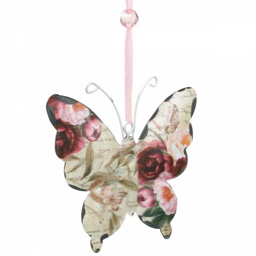 Schmetterling zum Hängen Metall Dekohänger 9cm Frühlingsdeko 6St