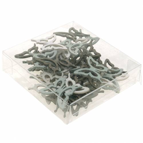 Floristik24 Schmetterling 4cm Streudeko Holz Braun/Hellgrau/Weiß 72 St