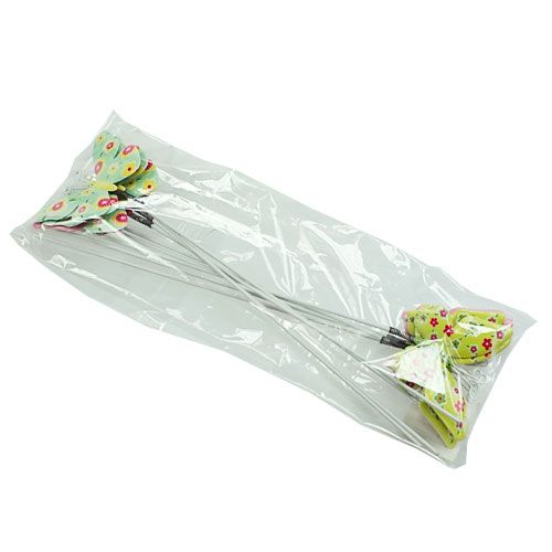 Floristik24 Schmetterlinge mit Draht Blech bunt 6cmx5cm L24cm
