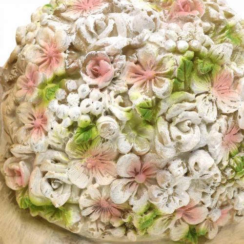 Schnecke mit Blütendeko, Gartentier, Dekoschnecke,Sommerdeko Braun/Rosa/Grün H13,5cm L19cm | Floristik24.de