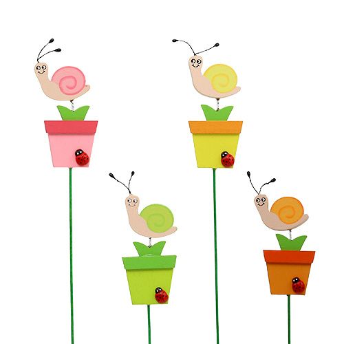 Floristik24 Schnecke im Topf 8,5cm L 28cm 16 St