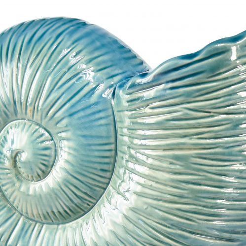 Floristik24 Schnecken Deko Vase Blumenvase Blau Keramik L18cm